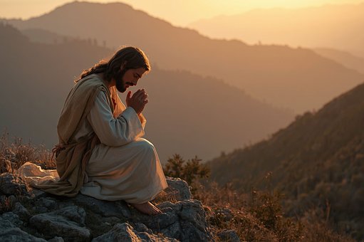 Free Evening Prayer Jesus Christ illustration and picture