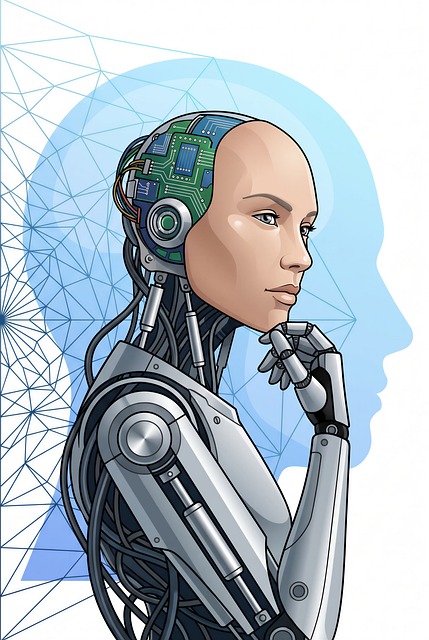Free robot android cyborg illustration
