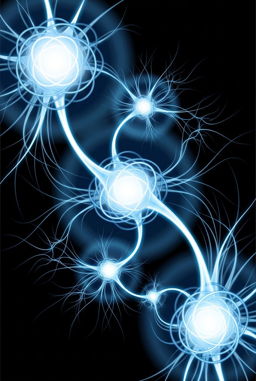 Free neurons glowing energy illustration