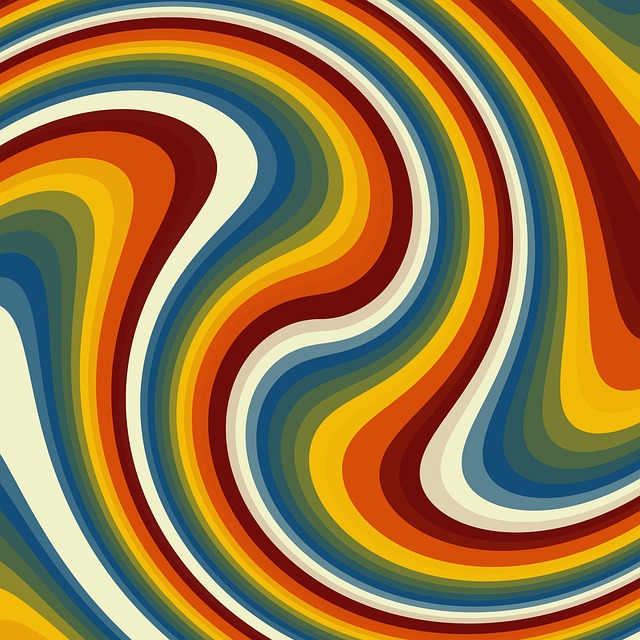 Val, Abstract, Vârtej, Colorat, Retro