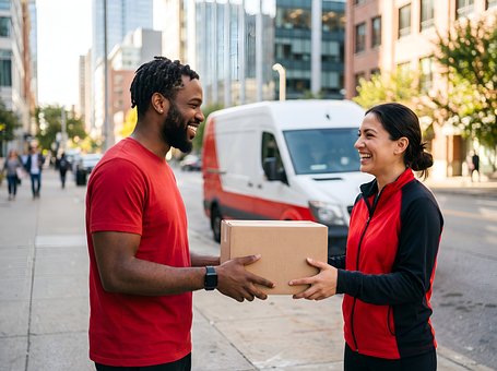 Free Delivery Courier illustration and picture