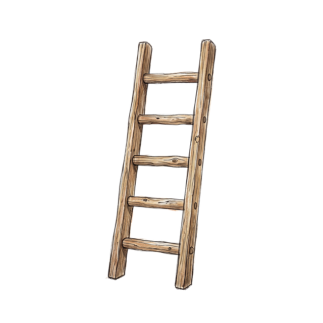 Escalera De Madera, Dibujo A Lapiz