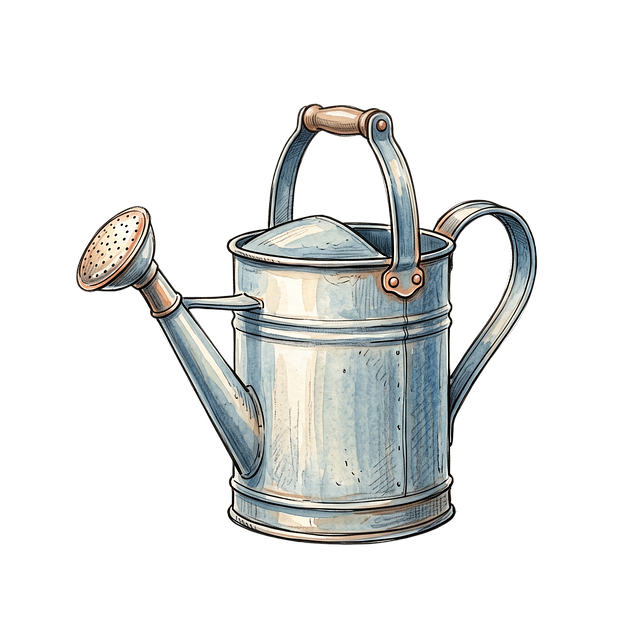 Free watering can metal copper illustration