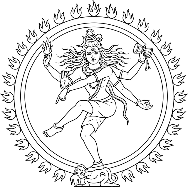 Free shiva nataraja cosmic dance vector
