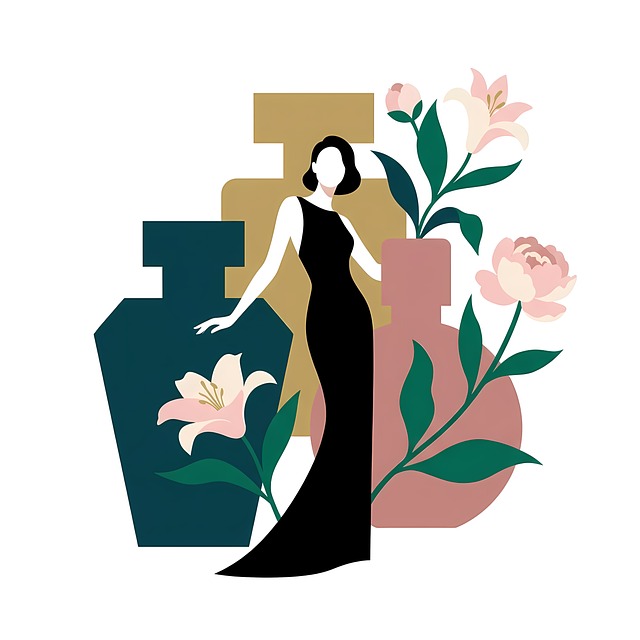 Free silhouette perfume flowers illustration