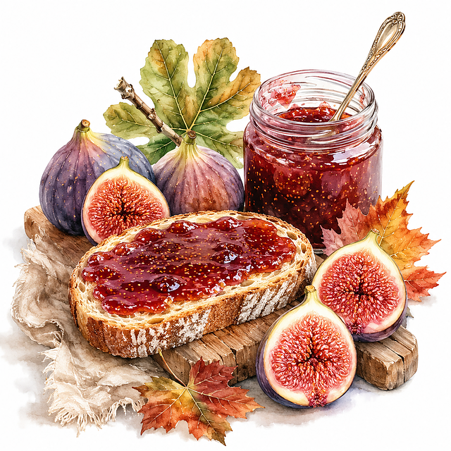 Herfstontbijt, Vijgen, Jam, Toast
