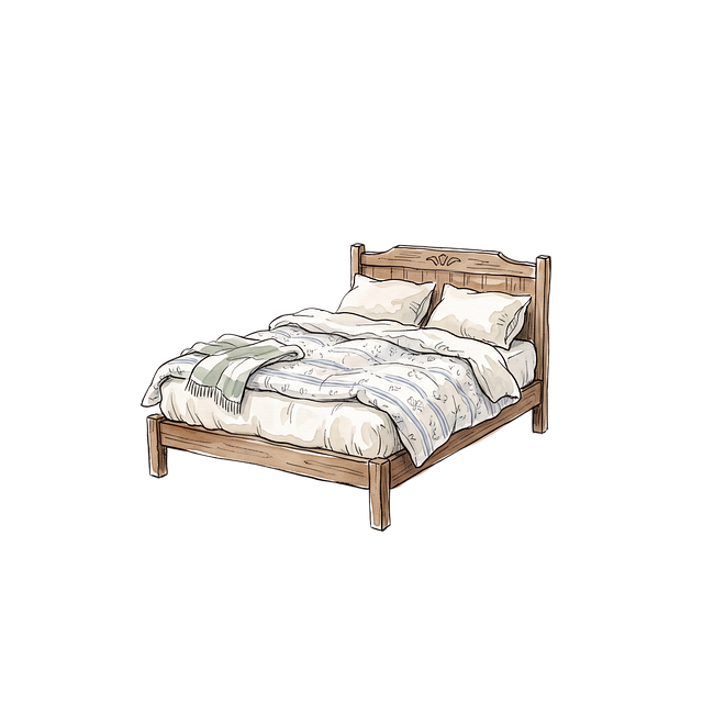 Free double bed furniture bedroom illustration
