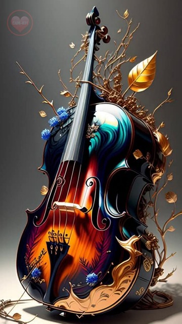 Guitar, Kunstværk, Fantasi, Blomster