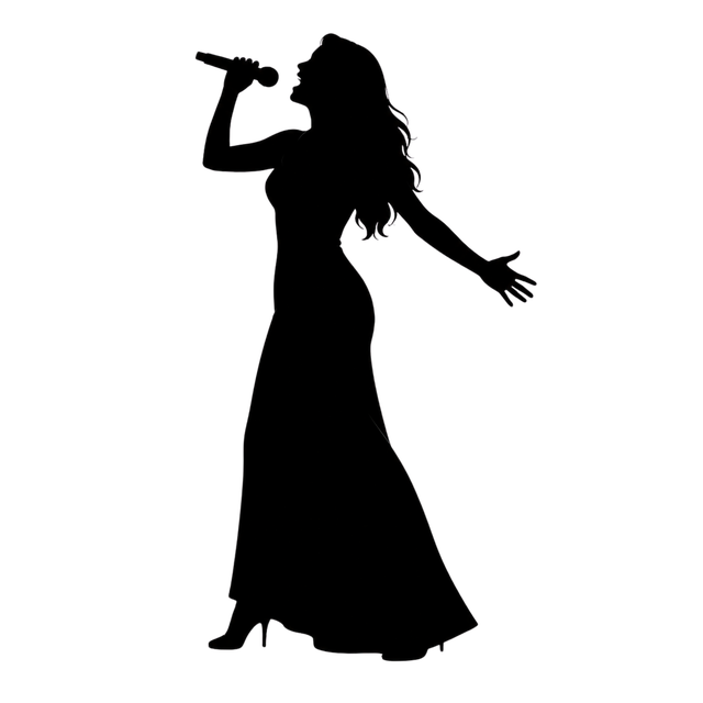 Free silhouette singer microphone vector