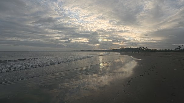 Puesta De Sol, Playa, Mar, Naturaleza