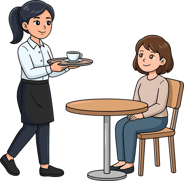 Free waitress coffee cafe vector
