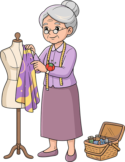 Free seamstress elderly woman mannequin vector