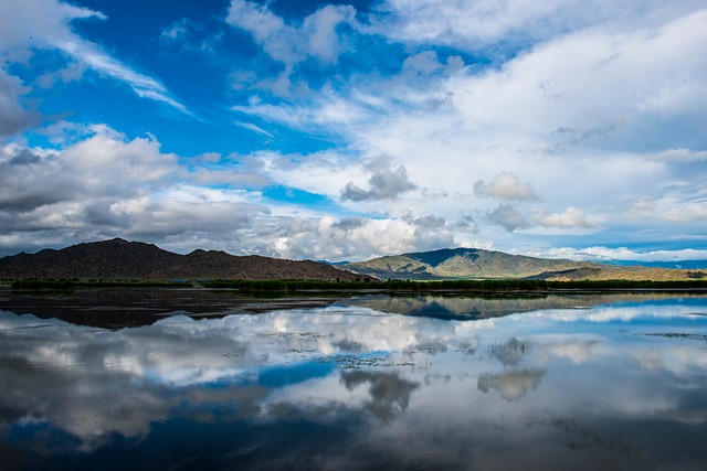 Sø, Bjerge, Himmel, Refleksion, Natur