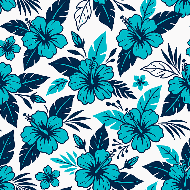 Free hibiscus pattern tropical pattern seamless pattern vector