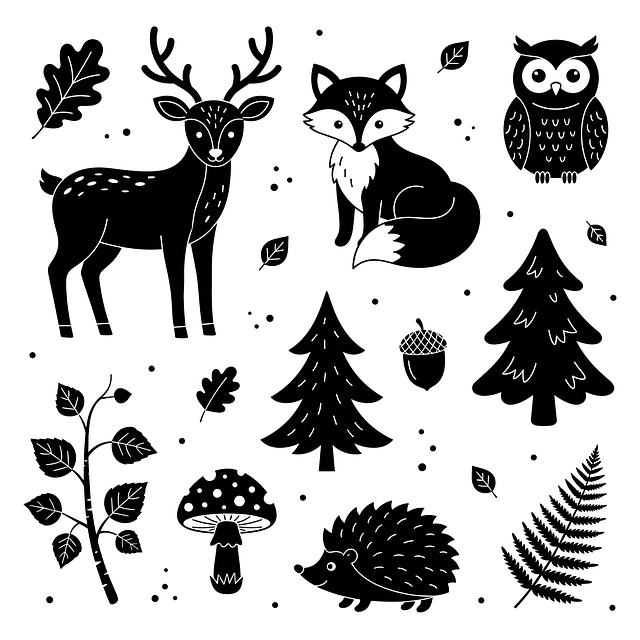 Free silhouette deer fox vector