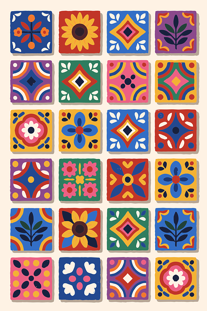 Free talavera mexican tiles folk art vector