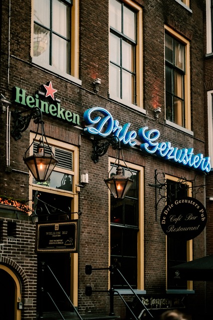 Bar, Krčma, Holandsko, Heineken, Neon