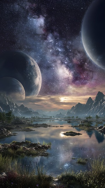 Free cosmos starry sky planet illustration