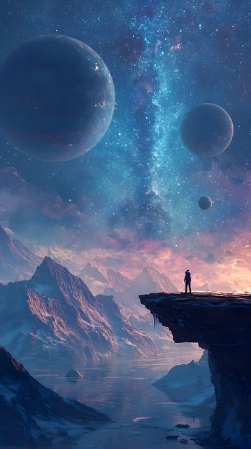 Free landscape sci-fi space illustration