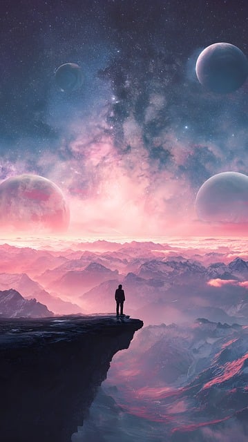 Free space fantasy planet illustration