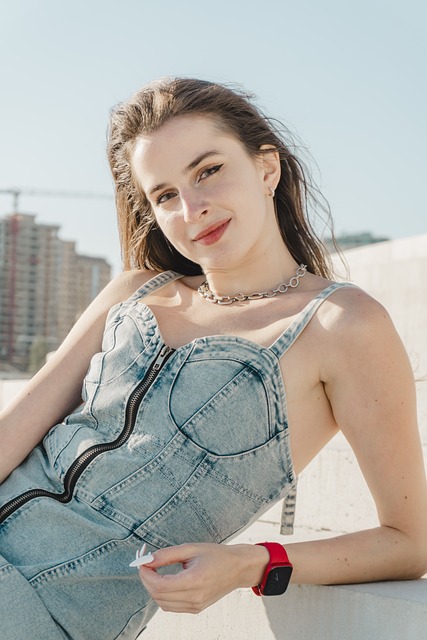Denim, Romper, Natur, Frau, Mode