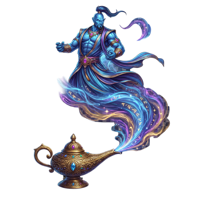Free genie magic lamp magic illustration