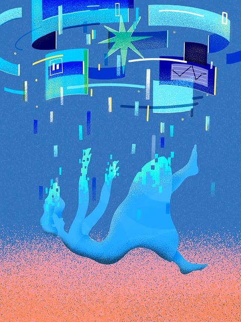 Digitale Kunst, Abstrakt, Blau