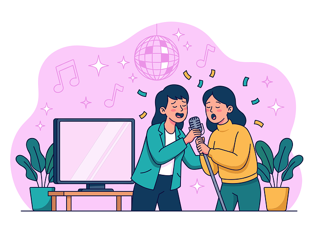 Free karaoke singing microphone vector