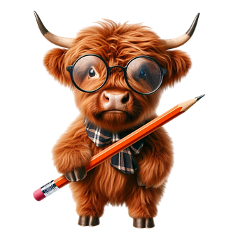 Fofo, Vaca, Desenho Animado, Óculos