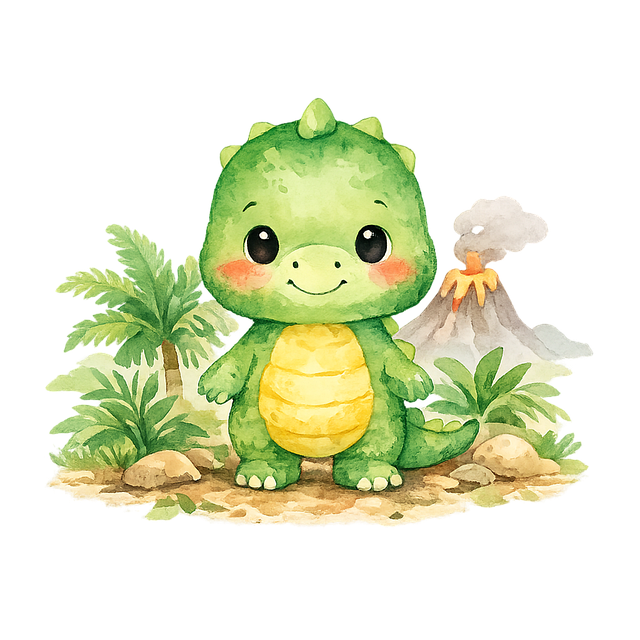 Free dinosaur cute baby illustration