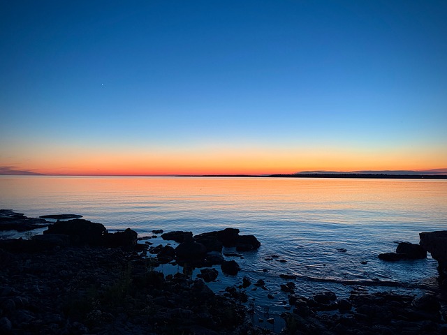 Solnedgang, Sø, Natur, Sommer, Vand