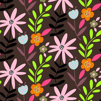 Mønster, Blomster, Retro, Gentagelse