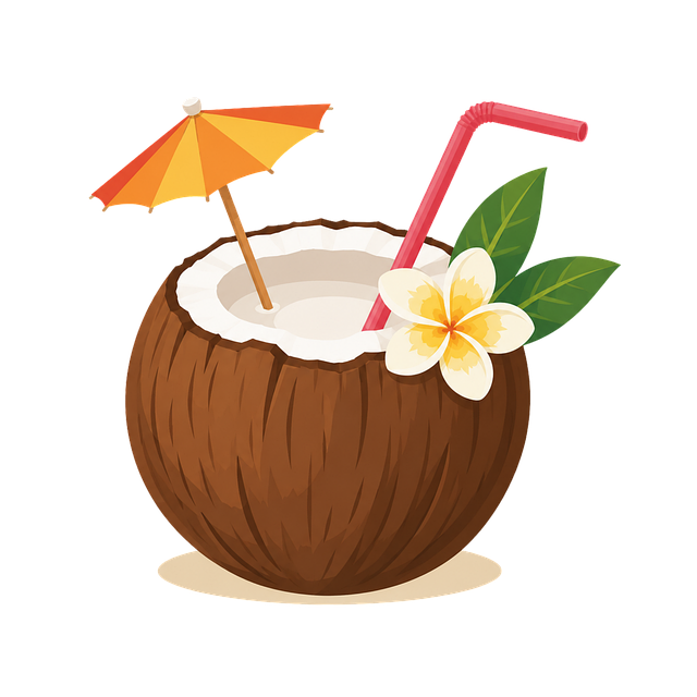 Free coconut tropical drink coconut shell vector