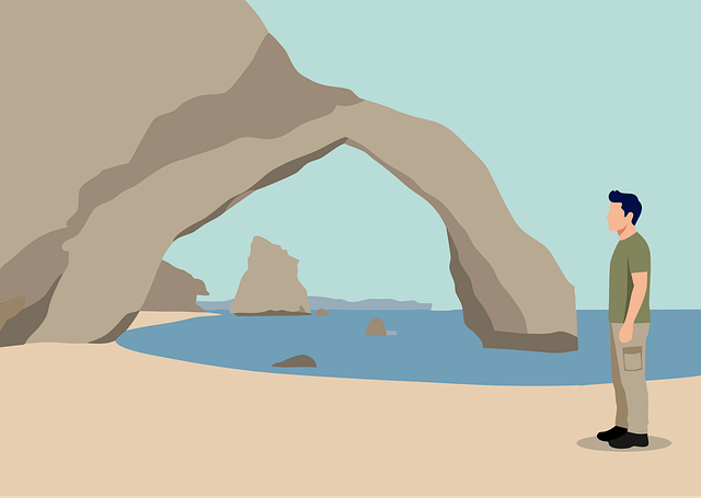 Free beach arch ocean vector