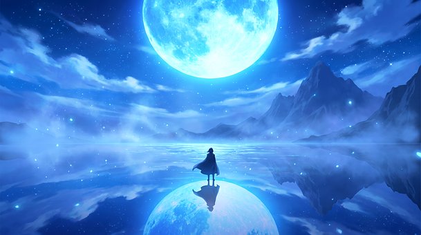 Free Moon Blue Light illustration and picture