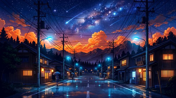 Free Night Scene Stars In The Sky illustration and picture