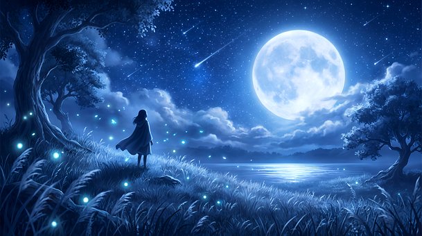 Free Full Moon Night Sky illustration and picture