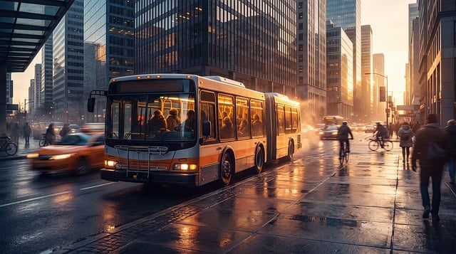 Free City Bus Rush Hour photo and picture