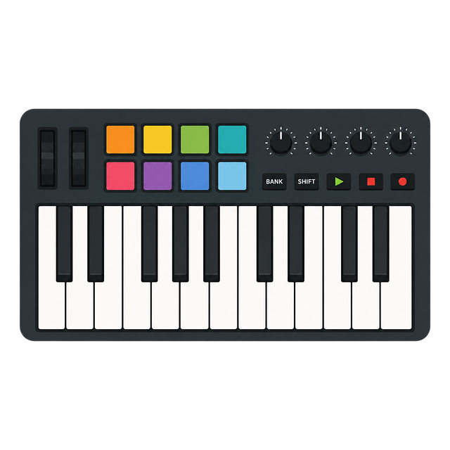 Free midi keyboard controller vector