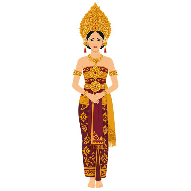 Download free HD stock image of Balinese Woman Traditional Attire Free balinese woman traditional attire golden headdress vector