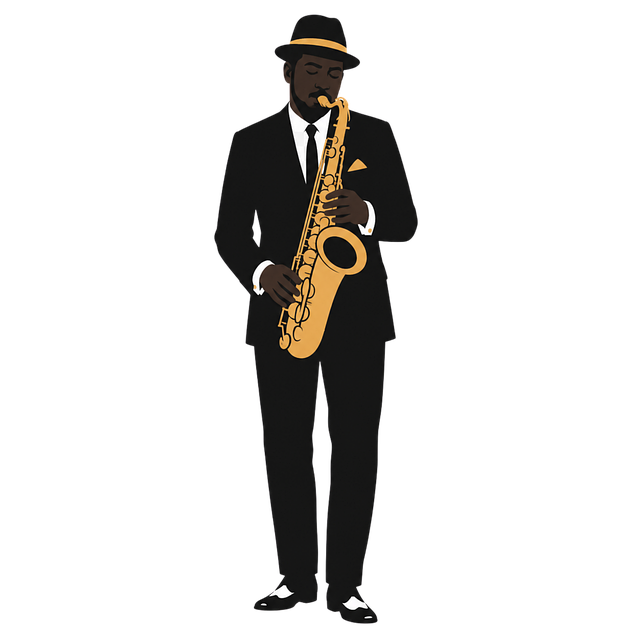 Free saxophonist jazz musician vector