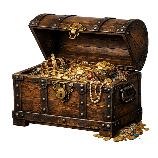 Free treasure chest gold pirate illustration