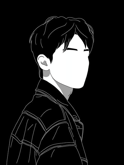 Free portrait minimalism black and white illustration