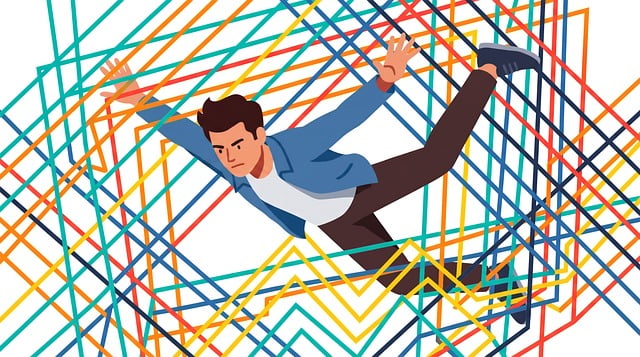 Free network man floating illustration