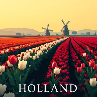 Free Tulips Windmill illustration and picture