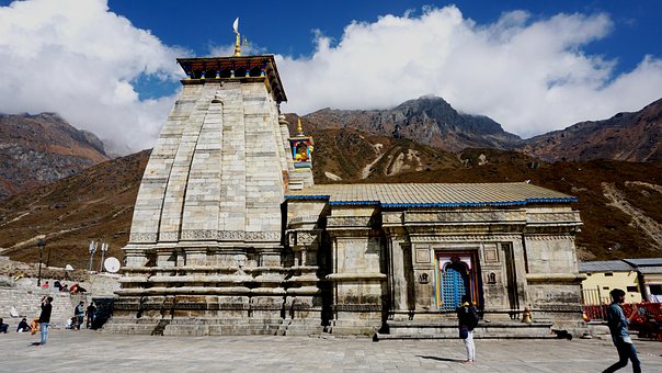 Kedarnath, Tempel, Bergen, India, Shiva
