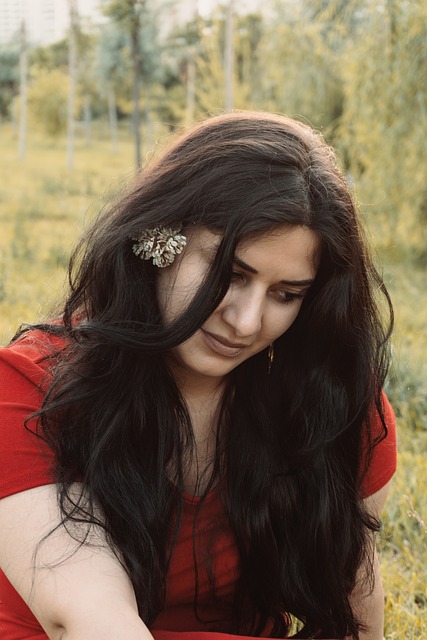 Junge Frau, Rotes Kleid, Mode, Schönheit