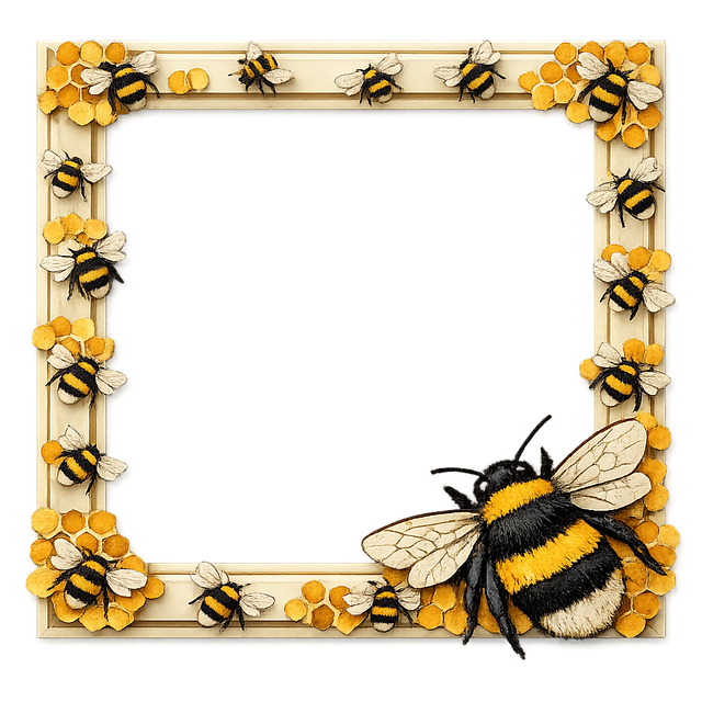 Free frame bees honeycomb illustration