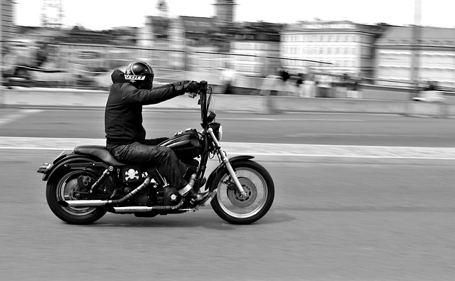 Free Motorcycle Black And White Photo photo and picture
