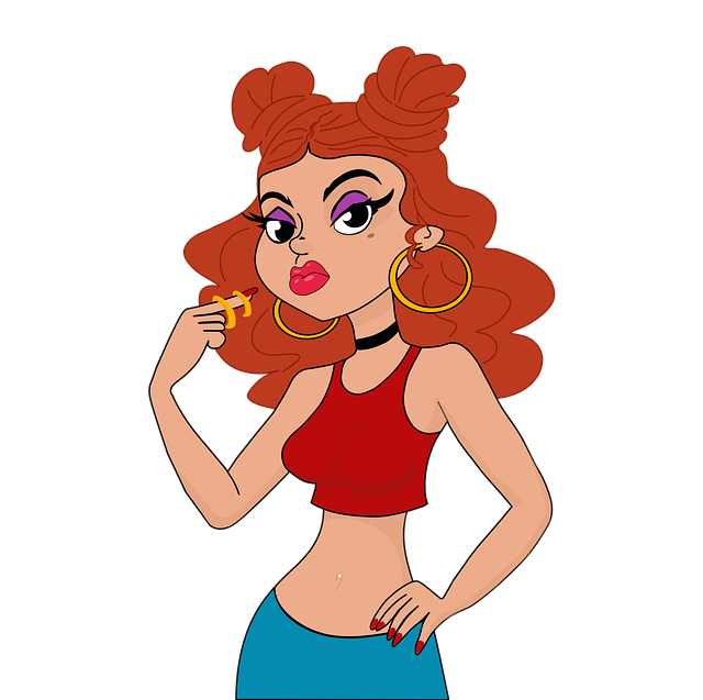 Free girl cartoon red hair illustration